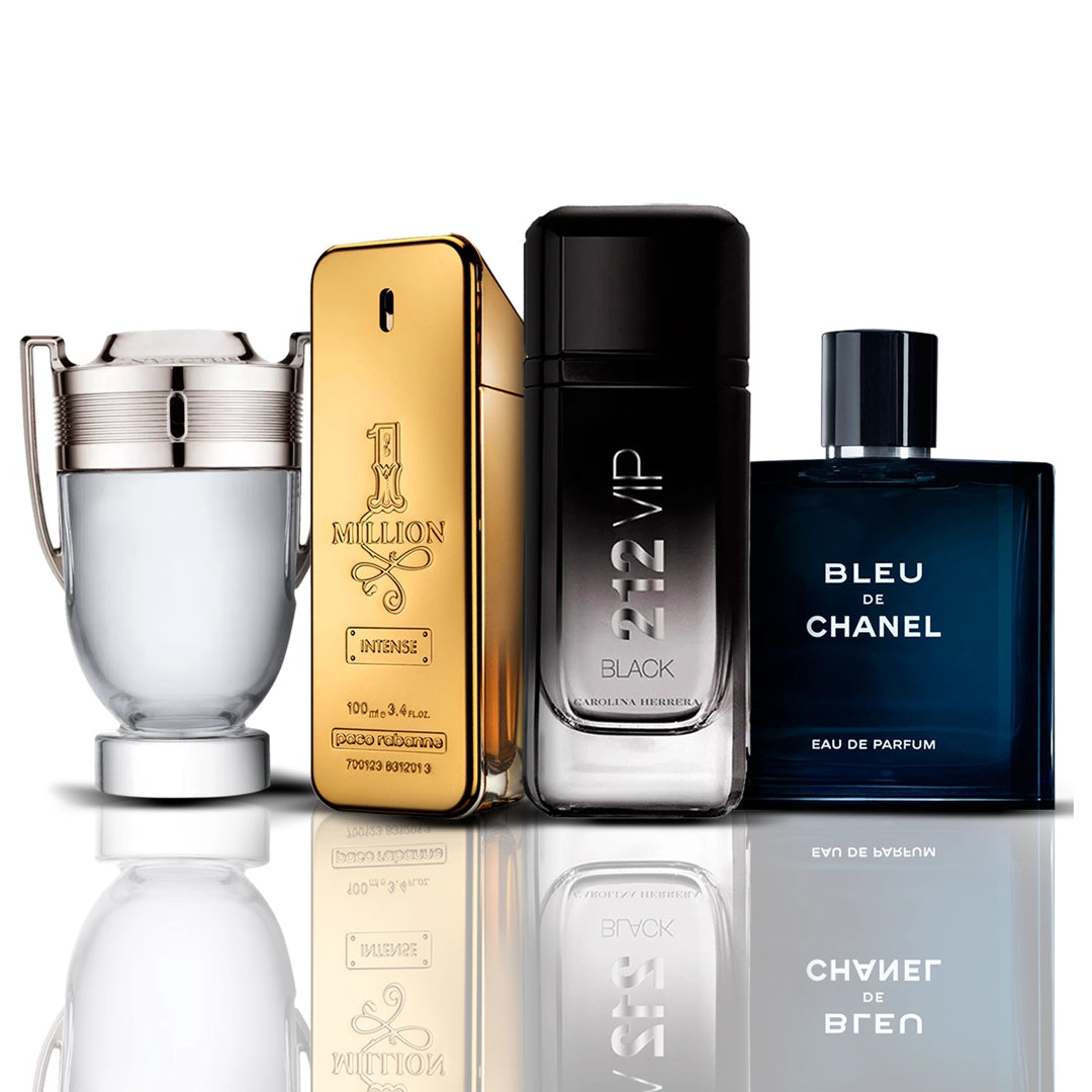 Cofanetto 4 profumi | Invictus + One Million + 212 VIP Black + Bleu de Chanel 100 ml