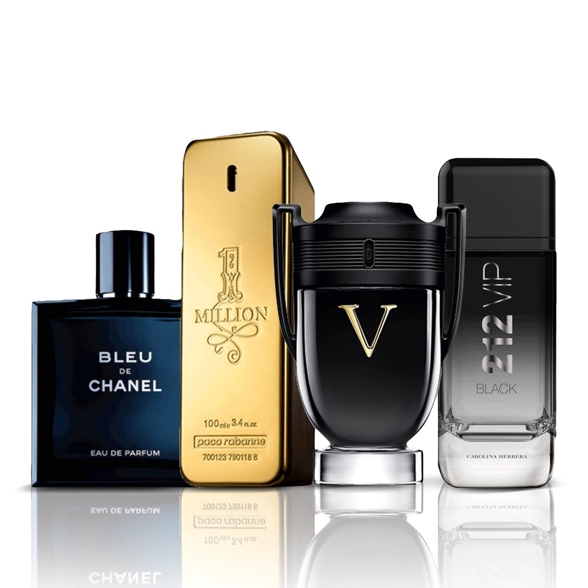 Cofanetto 4 profumi | Bleu de Chanel + One Million + Invictus Victory + 212 VIP Black 100 ml
